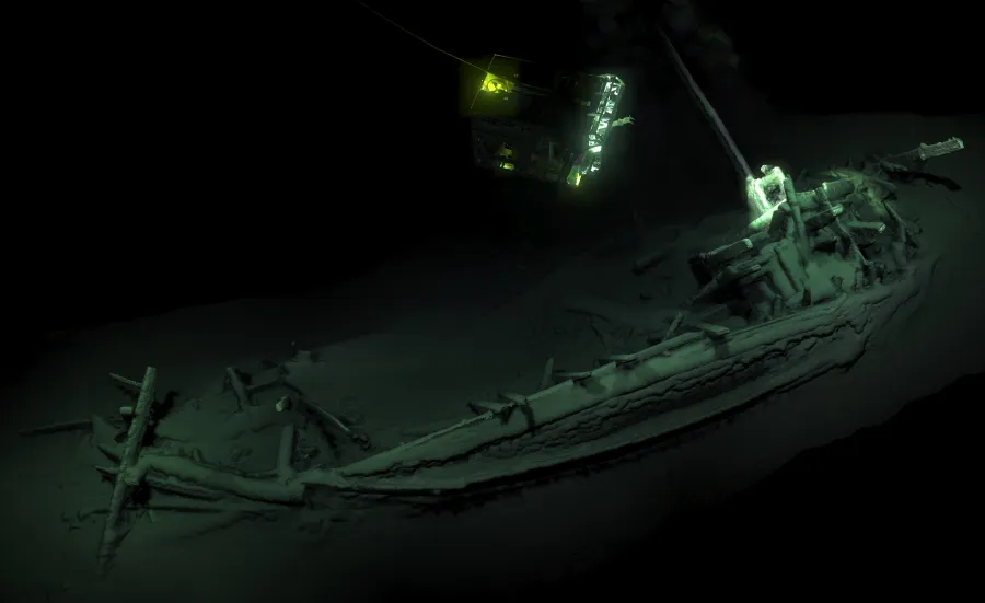 3D Image of an Ancient Greek shipwreck in the Black Sea. Credit Rodrigo Pacheco Ruiz.
