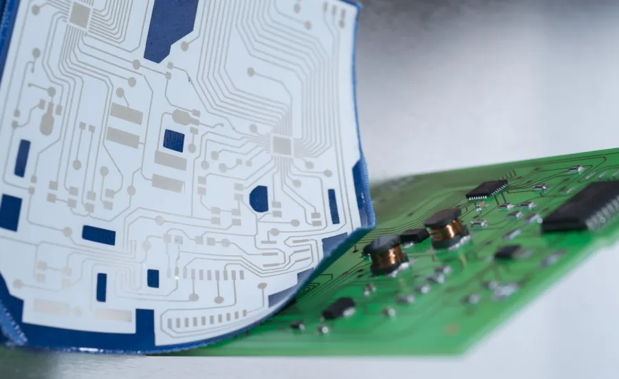 Close up detail of a circuit board